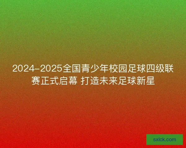 2024-2025全国青少年校园足球四级联赛正式启幕 打造未来足球新星